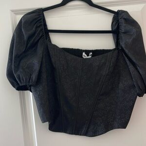 WAYF x Jourdan Sloane Emma Puff Sleeve Corset Top (Nordstrom Exclusive)